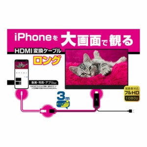 カシムラHDMI変換ケーブルIPhone3m KD‐224