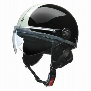 リード工業 O‐ONE シールド付ハーフヘルメット ブラック×シルバー OONE BKSI 1個