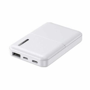 HIDISC Type‐C入出力対応 モバイルバッテリー5000mAh ホワイト 1個