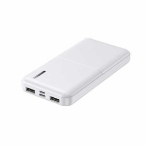 HIDISC Type‐C入出力対応 モバイルバッテリー10000mAh ホワイト 1個