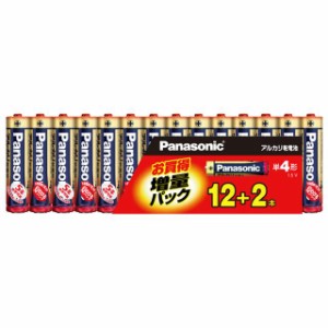 パナソニック アルカリ乾電池 単4電池 12＋2本パック