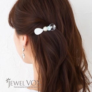 ヘアクリップ ヘアアクセ クリップ シェル アクリル クリア ヘアアレンジ ヘアアクセサリー まとめ髪 春夏 ジュエルボックス jewelvox