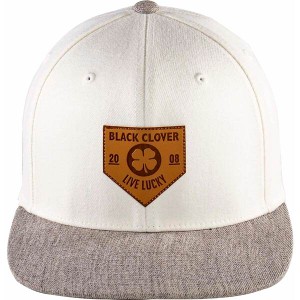 ブラッククローバー メンズ 帽子 アクセサリー Black Clover + Rawlings Leather Patch Flat Brim Hat 