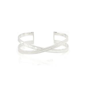 アナベック レディース ブレスレット・バングル・アンクレット アクセサリー Anna Beck Hammered Cross Cuff Silver