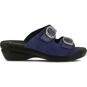 フレクサス レディース サンダル シューズ Coast Buckled Slide Blue Suede