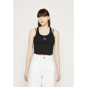 カルバンクライン レディース Tシャツ トップス BADGE DOUBLE LAYER TANK - Top - black black