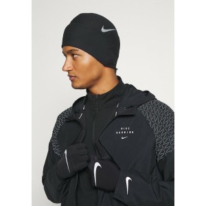 ナイキ レディース 帽子 アクセサリー MEN'S RUN DRY HAT AND GLOVE SET - Gloves - black/silver black/silver/black