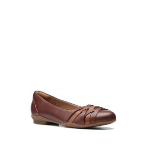 クラークス レディース サンダル シューズ Sara Clover Leather Strappy Flat - Multiple Widths Available MAHOGANY C