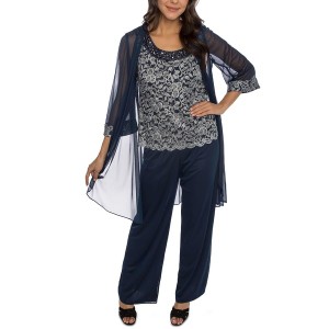 アールアンドエムリチャーズ レディース ワンピース トップス 3-Pc. Pant Set Navy/Periwinkle