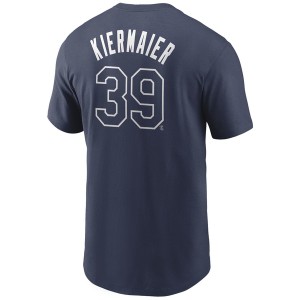 ナイキ メンズ Tシャツ トップス Men's Kevin Kiermaier Tampa Bay Rays Name and Number Player T-Shirt Navy
