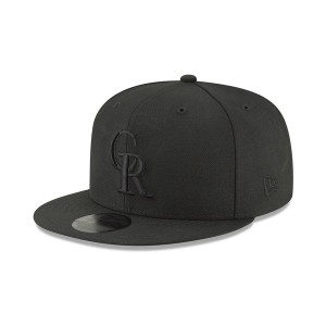 ニューエラ メンズ 帽子 アクセサリー Colorado Rockies Blackout 59FIFTY FITTED Cap Black