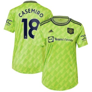 アディダス レディース Tシャツ トップス Carlos Casemiro Manchester United adidas Women's 2022/23 Third Replica Player Jersey Neon