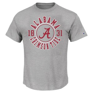 チャンピオン メンズ Tシャツ トップス Alabama Crimson Tide Champion Big & Tall Circle Logo TShirt Heather Gray