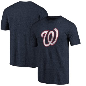 ファナティクス メンズ Tシャツ トップス Washington Nationals Fanatics Branded Weathered Official Logo TriBlend TShirt Heathered N