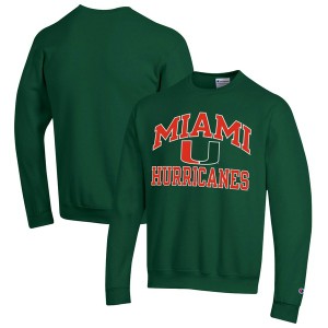 チャンピオン メンズ パーカー・スウェットシャツ アウター Miami Hurricanes Champion High Motor Pullover Sweatshirt Green