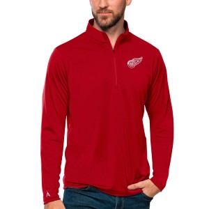 アンティグア メンズ ジャケット＆ブルゾン アウター Detroit Red Wings Antigua Tribute QuarterZip Pullover Top Red