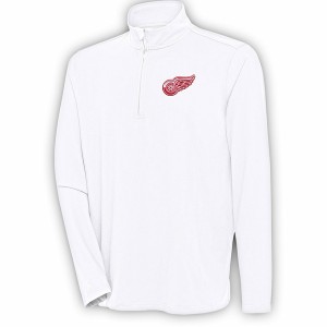 アンティグア メンズ パーカー・スウェットシャツ アウター Detroit Red Wings Antigua Hunk QuarterZip Pullover Top White