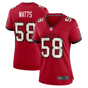 ナイキ レディース Tシャツ トップス Markees Watts Tampa Bay Buccaneers Nike Women's  Game Jersey Red