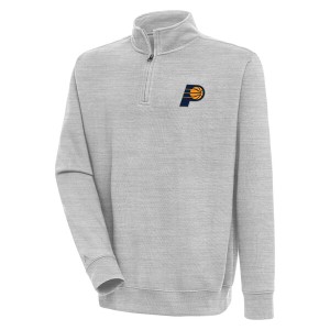 アンティグア メンズ パーカー・スウェットシャツ アウター Indiana Pacers Antigua Victory QuarterZip Pullover Top Heather Gray