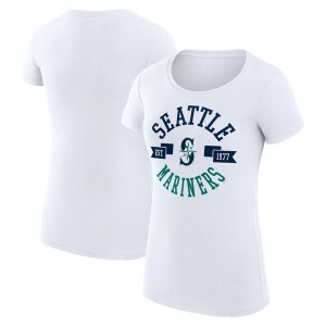 カールバンクス レディース Tシャツ トップス Seattle Mariners GIII 4Her by Carl Banks Women's City Graphic Fitted TShirt White