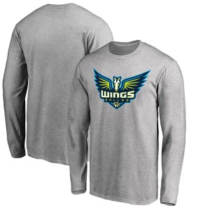 ファナティクス メンズ Tシャツ トップス Dallas Wings Fanatics Branded Primary Logo Long Sleeve TShirt Heathered Gray