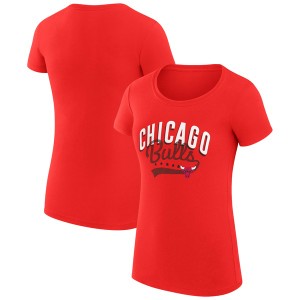 カールバンクス レディース Tシャツ トップス Chicago Bulls GIII 4Her by Carl Banks Women's Filigree Logo Fitted T Shirt Red