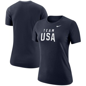 ナイキ レディース Tシャツ トップス Team USA Nike Women's Olympics Core TShirt Navy