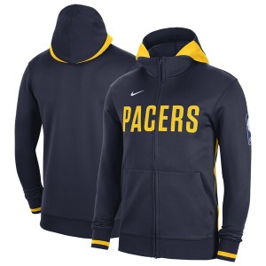 ナイキ メンズ パーカー・スウェットシャツ アウター Indiana Pacers Nike Authentic Showtime Performance FullZip Hoodie Navy