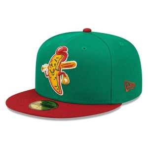 ニューエラ メンズ 帽子 アクセサリー Akron RubberDucks New Era JoJos Theme Night 59FIFTY Fitted Hat Green/Red