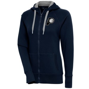 アンティグア レディース パーカー・スウェットシャツ アウター Indiana Pacers Antigua Women's Brushed Metallic Victory Full Zip Hoo