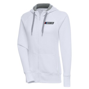 アンティグア レディース パーカー・スウェットシャツ アウター NASCAR Antigua Women's Victory FullZip Hoodie White