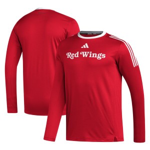 アディダス メンズ Tシャツ トップス Detroit Red Wings adidas AEROREADY Long Sleeve TShirt Red