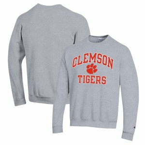 チャンピオン メンズ パーカー・スウェットシャツ アウター Clemson Tigers Champion High Motor Pullover Sweatshirt Heather Gray