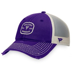 ファナティクス メンズ 帽子 アクセサリー Arizona Diamondbacks Fanatics Branded Distressed Patch Trucker Adjustable Hat Purple