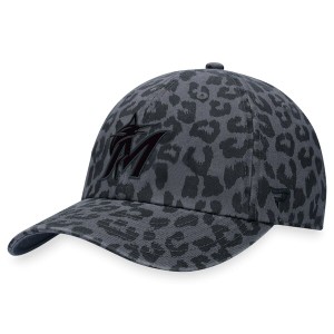 ファナティクス レディース 帽子 アクセサリー Miami Marlins Fanatics Branded Women's LeopardAdjustable Hat Black