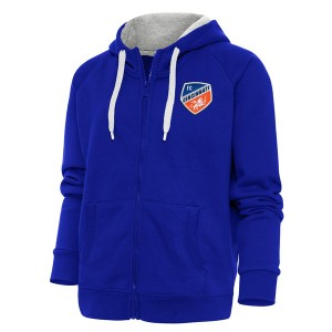 アンティグア レディース パーカー・スウェットシャツ アウター FC Cincinnati Antigua Women's Logo Victory FullZip Hoodie Royal