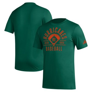 アディダス メンズ Tシャツ トップス Miami Hurricanes adidas Exit Velocity Baseball Pregame AEROREADY TShirt Green