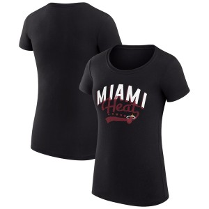 カールバンクス レディース Tシャツ トップス Miami Heat GIII 4Her by Carl Banks Women's Filigree Logo Fitted T Shirt Black