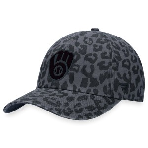 ファナティクス レディース 帽子 アクセサリー Milwaukee Brewers Fanatics Branded Women's LeopardAdjustable Hat Black