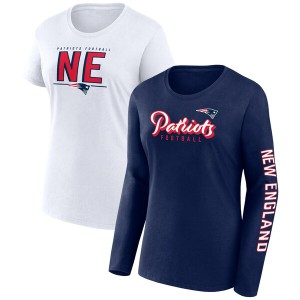 ファナティクス レディース Tシャツ トップス New England Patriots Fanatics Branded Women's TwoPack Combo CheerleaderTShirt Set Nav