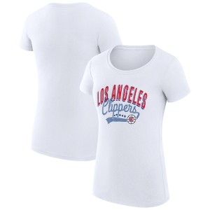 カールバンクス レディース Tシャツ トップス LA Clippers GIII 4Her by Carl Banks Women's Filigree Logo Fitted T Shirt White