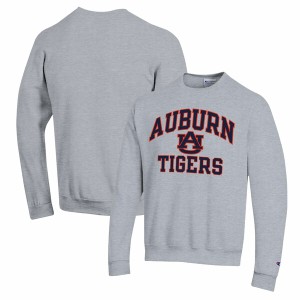 チャンピオン メンズ パーカー・スウェットシャツ アウター Auburn Tigers Champion High Motor Pullover Sweatshirt Heather Gray