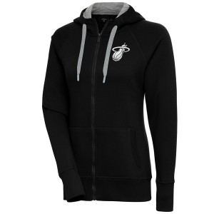 アンティグア レディース パーカー・スウェットシャツ アウター Miami Heat Antigua Women's Brushed Metallic Victory Full Zip Hoodie 