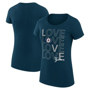 カールバンクス レディース Tシャツ トップス Winnipeg Jets GIII 4Her by Carl Banks Women's Hockey Love Fitted TShirt Navy