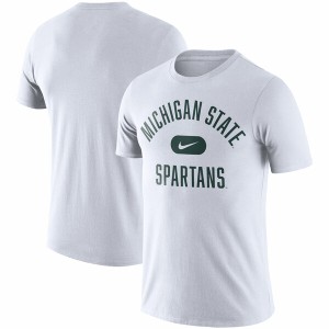 ナイキ メンズ Tシャツ トップス Michigan State Spartans Nike Team Arch TShirt White