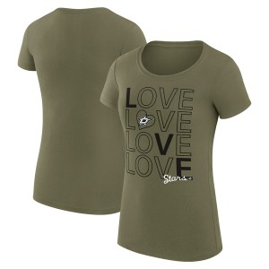 カールバンクス レディース Tシャツ トップス Dallas Stars GIII 4Her by Carl Banks Women's Hockey Love Fitted TShirt Green