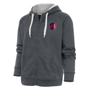 アンティグア レディース パーカー・スウェットシャツ アウター St. Louis City SC Antigua Women's Logo Victory FullZip Hoodie Charco