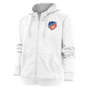 アンティグア レディース パーカー・スウェットシャツ アウター FC Cincinnati Antigua Women's Logo Victory FullZip Hoodie White