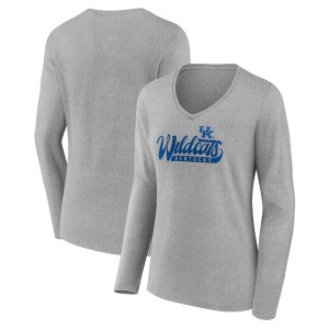 ファナティクス レディース Tシャツ トップス Kentucky Wildcats Fanatics Branded Women's Speed Tested VNeck Long Sleeve TShirt Heat