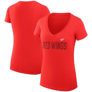 カールバンクス レディース Tシャツ トップス Detroit Red Wings GIII 4Her by Carl Banks Women's Dot Print Team VNeck Fitted TShirt 